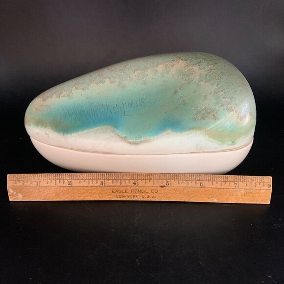 Newman Ceramic Works Art Pottery Handmade Lidded Dish Signed Made USA Studio - Picture 8 of 10